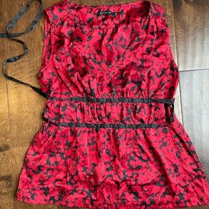 Red and black blouse